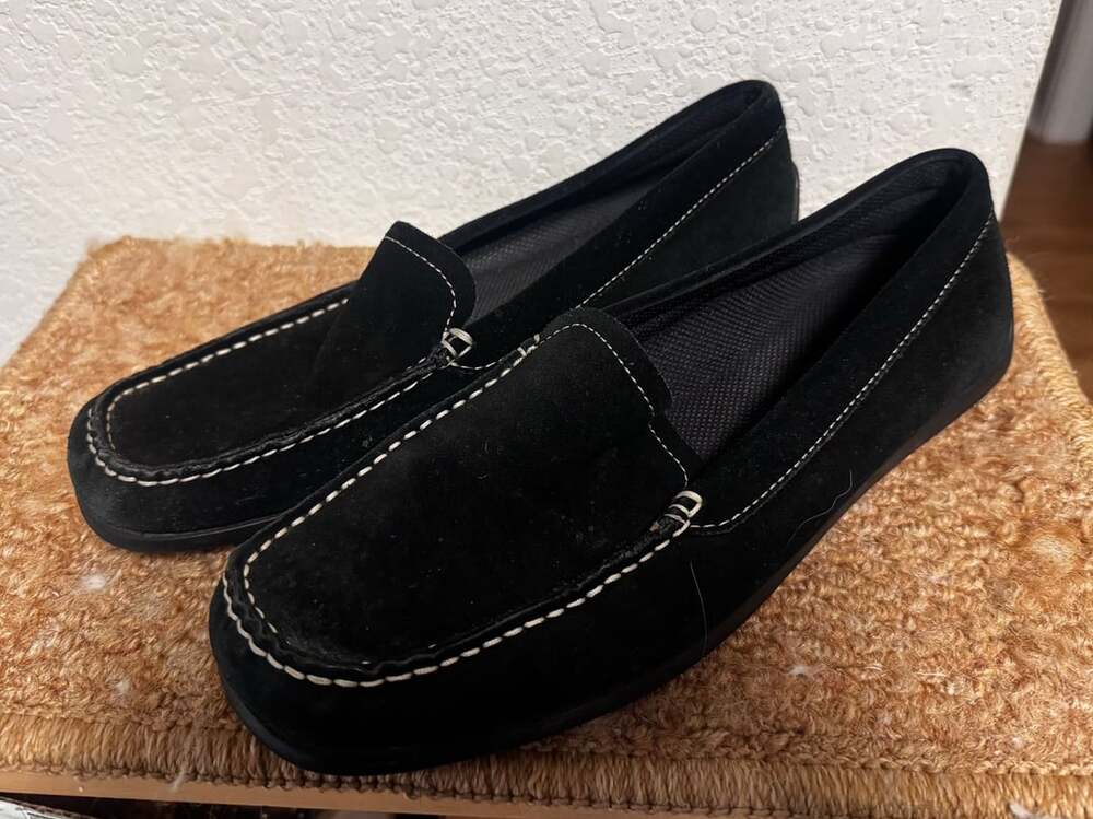 Keds Black Suede Loafers Size 10